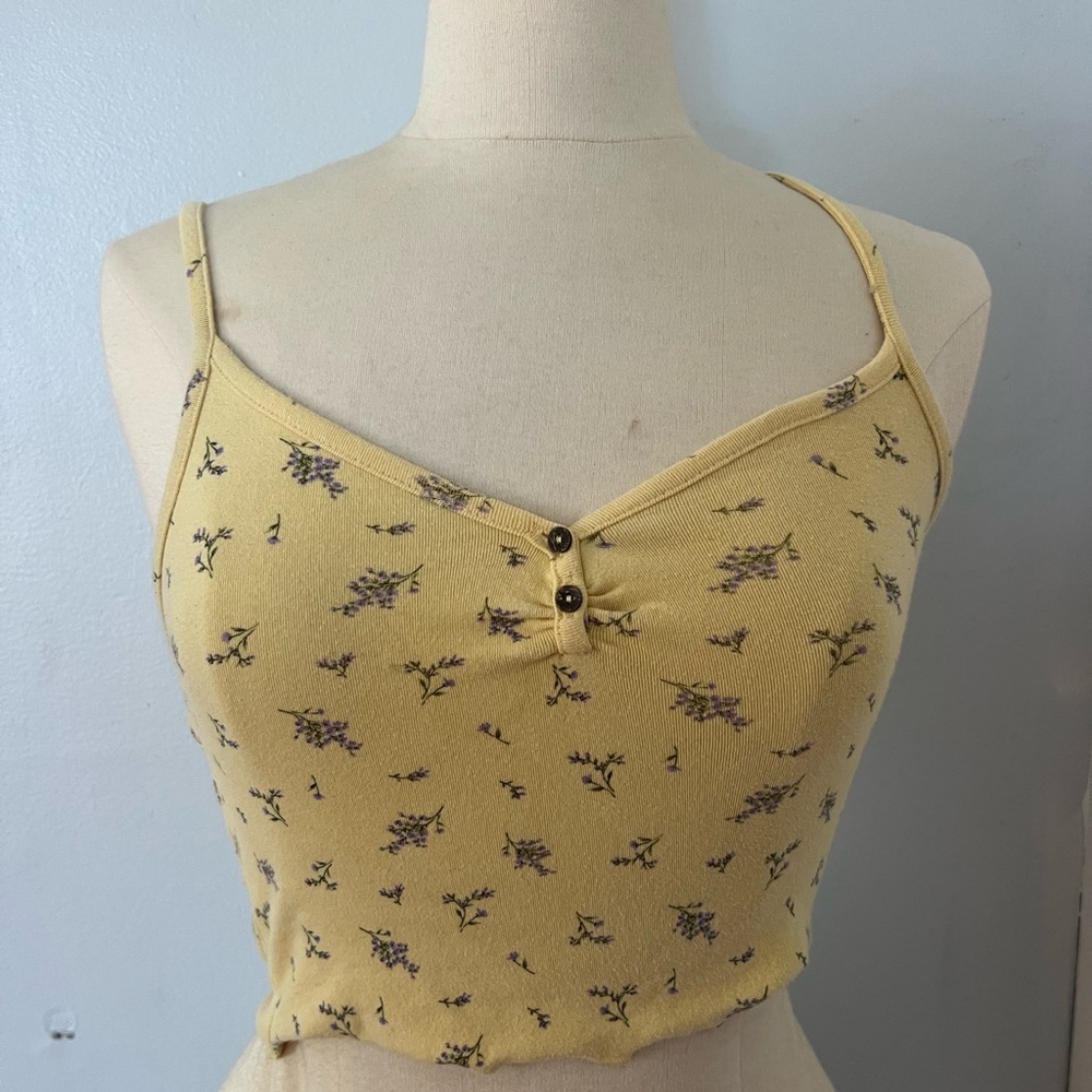 Floral Yellow Crop Top
